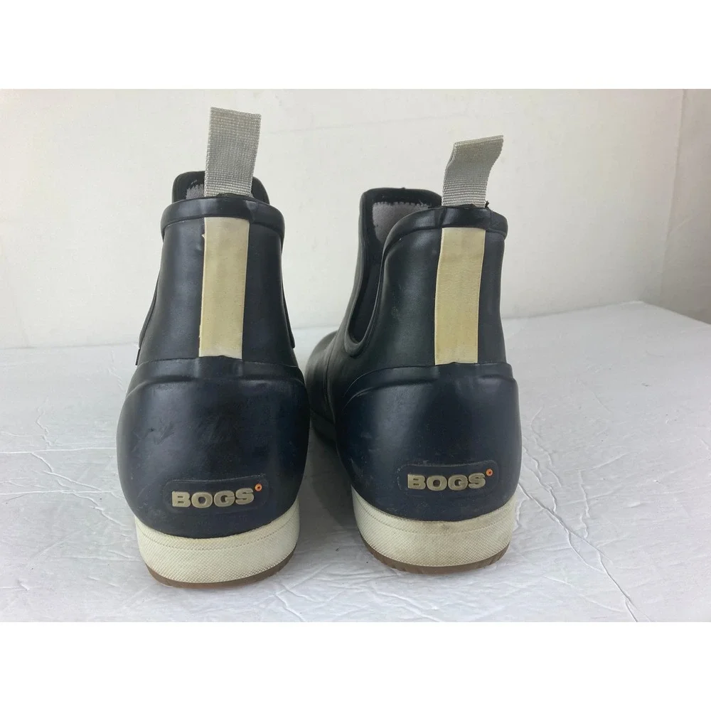 Bogs Kicker Rain Slip On Women 11 Black Waterproof Chelsea Rubber Boots